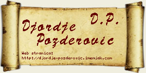 Đorđe Pozderović vizit kartica